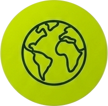 Stilisiert als Strichzeichnung: Ein Globus.